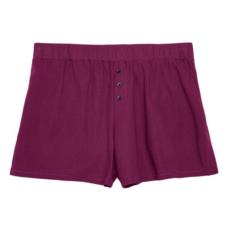 Thinx UltraSoft Period Underwear Overnight SleepShorts Leakproof Holds Up to 12 Regular Tampons Period Underwear for Women Reusable Controls Odor Plum L
